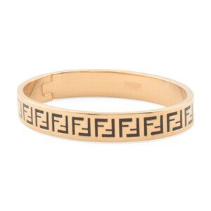 FENDI Made In Italy Gold Plated Logo Bangle Bracelet